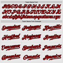 Load image into Gallery viewer, Custom White Black Pinstripe Red-Black Authentic Raglan Sleeves Baseball Jersey