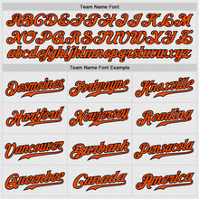 Load image into Gallery viewer, Custom White Black Pinstripe Orange-Black Authentic Raglan Sleeves Baseball Jersey