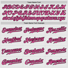 Load image into Gallery viewer, Custom White Black Pinstripe Pink-Black Authentic Raglan Sleeves Baseball Jersey