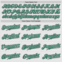 Load image into Gallery viewer, Custom White Black Pinstripe Kelly Green-Black Authentic Raglan Sleeves Baseball Jersey