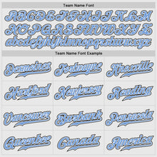 Load image into Gallery viewer, Custom White Black Pinstripe Light Blue-Black Authentic Raglan Sleeves Baseball Jersey