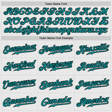 Load image into Gallery viewer, Custom White Black Pinstripe Teal-Black Authentic Raglan Sleeves Baseball Jersey