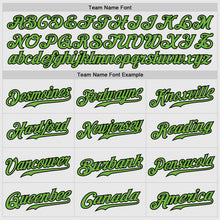 Load image into Gallery viewer, Custom White Black Pinstripe Neon Green-Black Authentic Raglan Sleeves Baseball Jersey