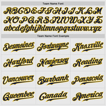 Load image into Gallery viewer, Custom White Navy Pinstripe Navy-Gold Authentic Raglan Sleeves Baseball Jersey