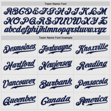 Load image into Gallery viewer, Custom White Navy Pinstripe Navy-Gray Authentic Raglan Sleeves Baseball Jersey