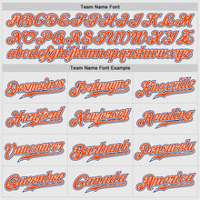 Load image into Gallery viewer, Custom White Royal Pinstripe Orange-Royal Authentic Raglan Sleeves Baseball Jersey