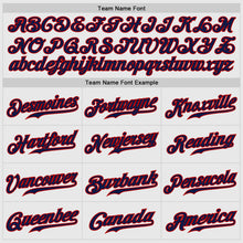 Load image into Gallery viewer, Custom White Red Pinstripe Navy-Red Authentic Raglan Sleeves Baseball Jersey