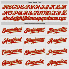 Load image into Gallery viewer, Custom White Red Pinstripe Red-Old Gold Authentic Raglan Sleeves Baseball Jersey
