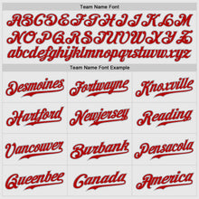 Load image into Gallery viewer, Custom White Red Pinstripe Red-Gray Authentic Raglan Sleeves Baseball Jersey
