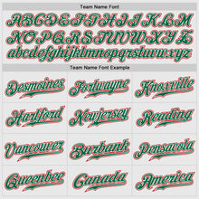 Load image into Gallery viewer, Custom White Red Pinstripe Red-Kelly Green Authentic Raglan Sleeves Baseball Jersey