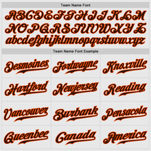 Load image into Gallery viewer, Custom White Orange Pinstripe Brown-Orange Authentic Raglan Sleeves Baseball Jersey