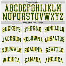 Load image into Gallery viewer, Custom White Green Pinstripe Green-Gold Authentic Raglan Sleeves Baseball Jersey