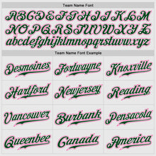 Load image into Gallery viewer, Custom White Green Pinstripe Pink-Green Authentic Raglan Sleeves Baseball Jersey