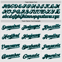 Load image into Gallery viewer, Custom White Aqua Pinstripe Black-Aqua Authentic Raglan Sleeves Baseball Jersey