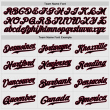 Load image into Gallery viewer, Custom White Crimson Pinstripe Black-Crimson Authentic Raglan Sleeves Baseball Jersey