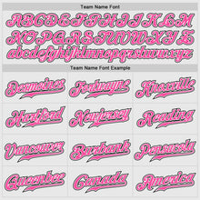 Load image into Gallery viewer, Custom White Pink Pinstripe Black-Pink Authentic Raglan Sleeves Baseball Jersey