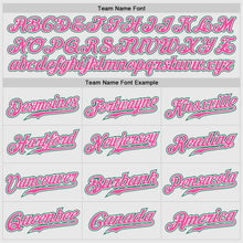 Load image into Gallery viewer, Custom White Pink Pinstripe Kelly Green-Pink Authentic Raglan Sleeves Baseball Jersey