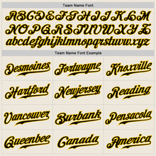 Load image into Gallery viewer, Custom Cream Black Pinstripe Black-Gold Authentic Raglan Sleeves Baseball Jersey