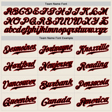Load image into Gallery viewer, Custom Cream Black Pinstripe Black-Red Authentic Raglan Sleeves Baseball Jersey