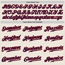 Load image into Gallery viewer, Custom Cream Navy Pinstripe Navy-Red Authentic Raglan Sleeves Baseball Jersey