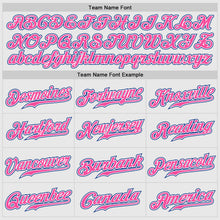 Load image into Gallery viewer, Custom White Pink Pinstripe Royal-Pink Authentic Raglan Sleeves Baseball Jersey