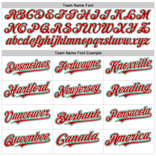 Load image into Gallery viewer, Custom White Red-Kelly Green Authentic Raglan Sleeves Baseball Jersey
