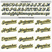 Load image into Gallery viewer, Custom White Royal-Yellow Authentic Raglan Sleeves Baseball Jersey