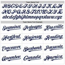 Load image into Gallery viewer, Custom White Navy Authentic Raglan Sleeves Baseball Jersey