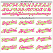 Load image into Gallery viewer, Custom White Neon Green-Pink Authentic Raglan Sleeves Baseball Jersey