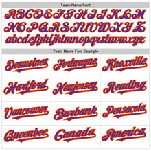 Load image into Gallery viewer, Custom White Orange-Purple Authentic Raglan Sleeves Baseball Jersey