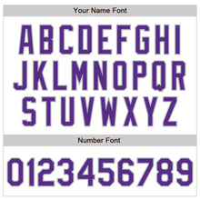 Load image into Gallery viewer, Custom White Purple-Gray Authentic Raglan Sleeves Baseball Jersey