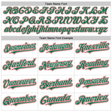 Load image into Gallery viewer, Custom White Kelly Green-Red Authentic Raglan Sleeves Baseball Jersey