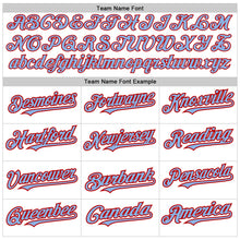 Load image into Gallery viewer, Custom White Light Blue-Red Authentic Raglan Sleeves Baseball Jersey