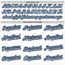 Load image into Gallery viewer, Custom White Light Blue-Black Authentic Raglan Sleeves Baseball Jersey