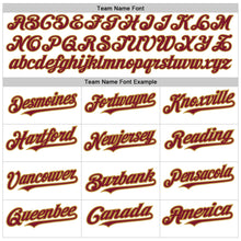 Load image into Gallery viewer, Custom White Crimson-Old Gold Authentic Raglan Sleeves Baseball Jersey