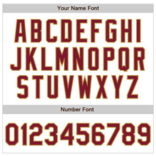 Load image into Gallery viewer, Custom White Crimson-Old Gold Authentic Raglan Sleeves Baseball Jersey