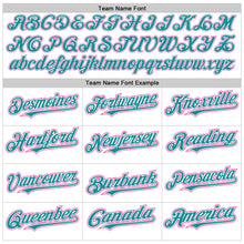Load image into Gallery viewer, Custom White Teal-Pink Authentic Raglan Sleeves Baseball Jersey