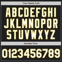Load image into Gallery viewer, Custom Black White Red-Yellow Authentic Raglan Sleeves Baseball Jersey