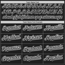 Load image into Gallery viewer, Custom Black White Authentic Raglan Sleeves Baseball Jersey