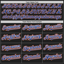Load image into Gallery viewer, Custom Black Royal-Orange Authentic Raglan Sleeves Baseball Jersey