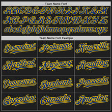 Load image into Gallery viewer, Custom Black Royal-Yellow Authentic Raglan Sleeves Baseball Jersey