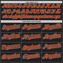 Load image into Gallery viewer, Custom Black Orange-Light Blue Authentic Raglan Sleeves Baseball Jersey