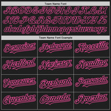 Load image into Gallery viewer, Custom Black Pink Authentic Raglan Sleeves Baseball Jersey