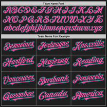 Load image into Gallery viewer, Custom Black Pink-Teal Authentic Raglan Sleeves Baseball Jersey
