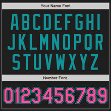 Load image into Gallery viewer, Custom Black Pink-Teal Authentic Raglan Sleeves Baseball Jersey