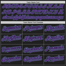 Load image into Gallery viewer, Custom Black Purple-Light Blue Authentic Raglan Sleeves Baseball Jersey