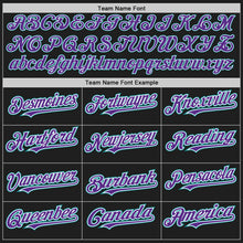 Load image into Gallery viewer, Custom Black Purple-Teal Authentic Raglan Sleeves Baseball Jersey