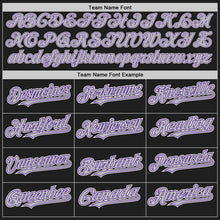 Load image into Gallery viewer, Custom Black Gray-Purple Authentic Raglan Sleeves Baseball Jersey