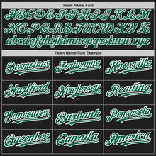 Load image into Gallery viewer, Custom Black Kelly Green-White Authentic Raglan Sleeves Baseball Jersey