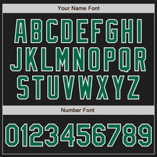 Load image into Gallery viewer, Custom Black Kelly Green-White Authentic Raglan Sleeves Baseball Jersey